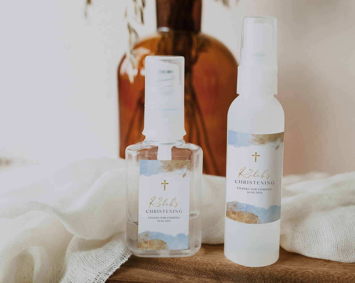 Hand Sanitizer Label Template, Baptism Hand Sanitiser Label Printable