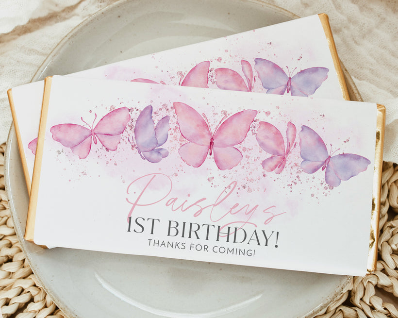 Butterfly 1st Birthday - Pink and Purple