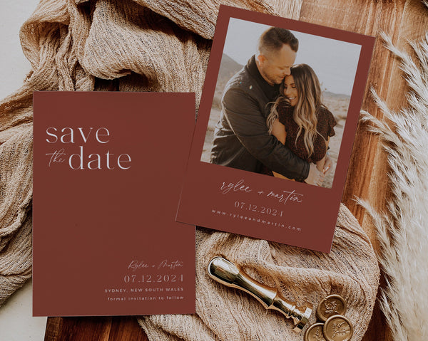Photo Save The Date Template, Minimal Save the Date, Minimalist Save the Date Template, Rustic Save the Date, Printable Save the Date, Rylee