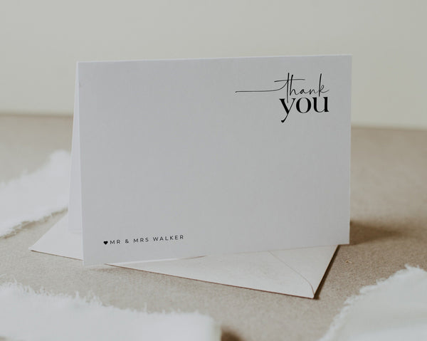 Thank You Card Template, Printable Thank You Card, Instant Download Thank You Cards, Modern Wedding Thank You, Minimalist Wedding, Charlotte