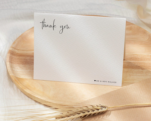 Wedding Thank You Card With Photo, Printable Thank You Card Template, Simple Thank You Card, Instant Download, With Photo, Grace