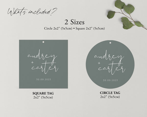 Wedding Favor Tag Template, Minimalist Favour Tag, Printable Favor Tag, Gift Tag, Square Tag, Circle Tag, Round, Modern Favour Tag, Audrey
