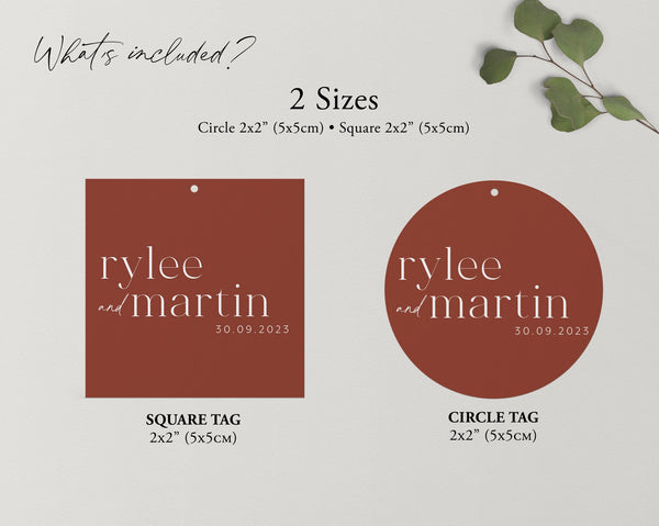 Round Wedding Gift Tags, Thank You Gift Tags for Wedding, Bonbonniere Tags, Circle Thank You Tags, Printable Wedding Favor Tags, Rylee