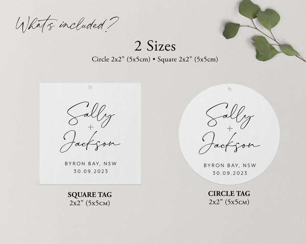 Round Wedding Gift Tags, Thank You Gift Tags for Wedding, Bonbonniere Tags, Circle Thank You Tags, Printable Wedding Favor Tags, Sally