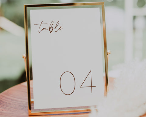 Modern Wedding Table Numbers Template, Printable Wedding Table Numbers, Minimal Table Numbers, Printable Numbers, 5x7, 4x6, Paisley