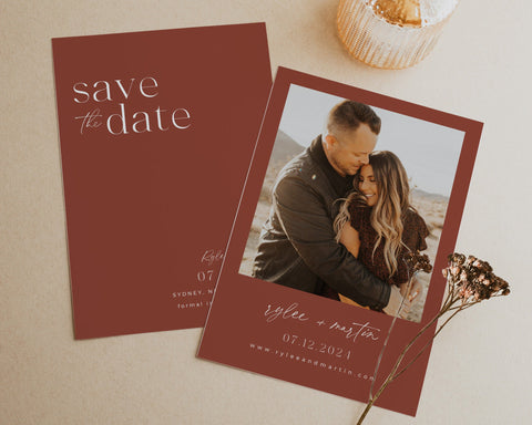 Photo Save The Date Template, Minimal Save the Date, Minimalist Save the Date Template, Rustic Save the Date, Printable Save the Date, Rylee