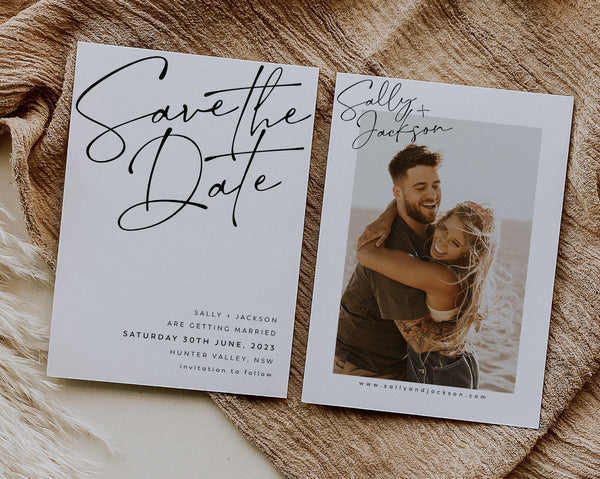 Save the Date Template, Photo Save the Date, Editable Save Our Date, Minimalist Save The Date Card, Rustic Wedding Invitation, Sally