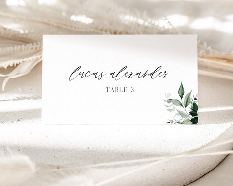 Christening Place Cards, Printable Place Cards, Baptism Place Cards, Escort Cards, Baptism Escort Cards, Greenery Place Cards, Baptism