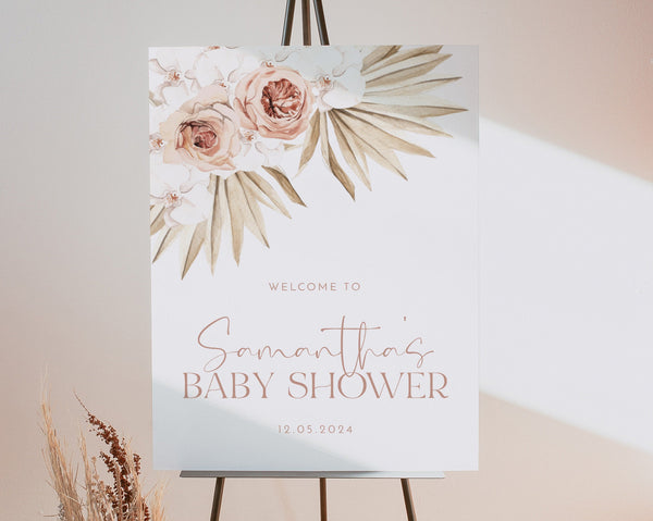 Boho Welcome Sign, Boho Baby Shower Welcome Sign, Boho Floral Baby Shower Welcome Sign, Boho Baby Shower Signs, Editable Printable Signs