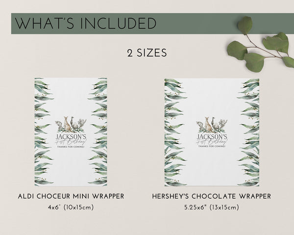 Australian Animal Chocolate Bar Wrapper Template, Printable Candy Bar Wrapper, 1st Birthday Candy Bar Wrapper, Birthday Favors, Birthday Boy