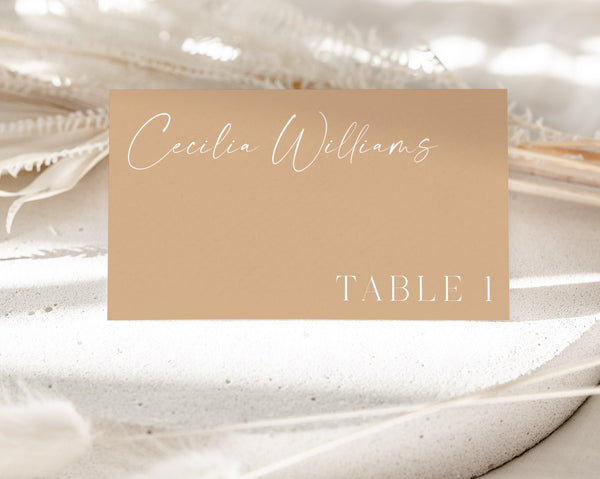 Modern Wedding Place Cards Template, Minimal Wedding Escort Cards, Printable Name Cards, Editable Wedding Seating Cards, Cecilia