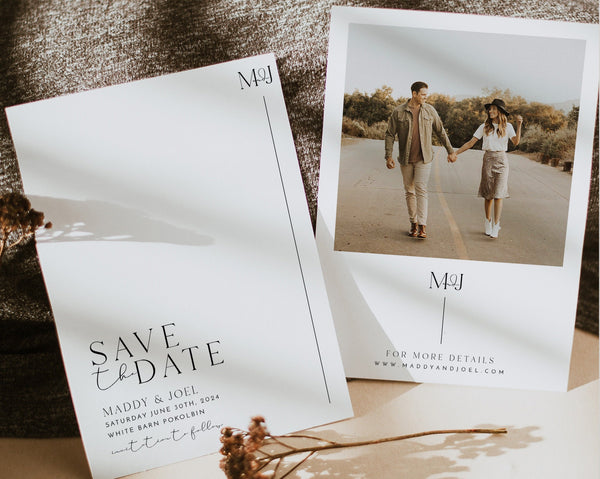 Save the Date Template, Photo Save the Date, Editable Save Our Date, Minimalist Save The Date Card, Rustic Wedding Invitation, Maddy