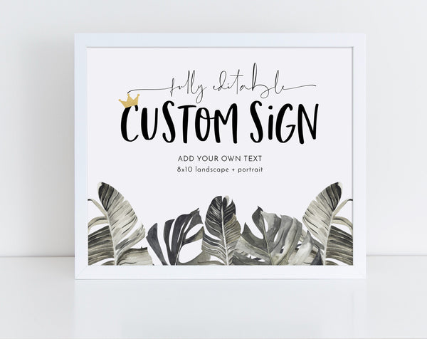Wild Things Editable Sign, Custom 8x10 Sign 8x10, Custom Text Sign, Landscape Sign Portrait Sign, Printable Signs, Where The Wild Things Are