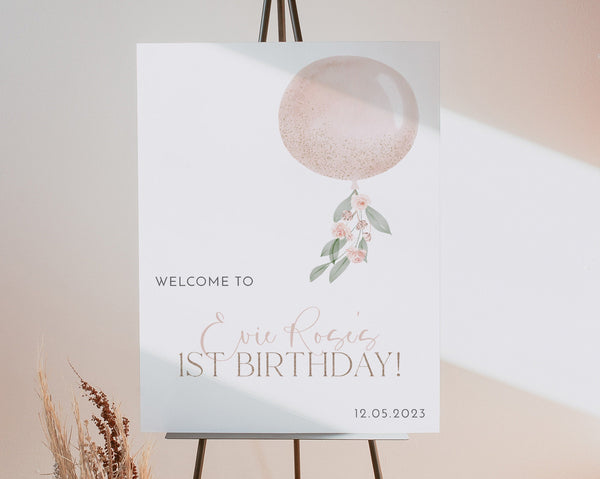 1st Birthday Welcome Sign, ONEderful 1st Birthday Welcome Sign, Baby First Birthday, 1st Birthday Sign, Onederful Birthday Welcome Sign Pink