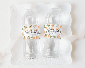 Orange Water Bottle Labels, orange Water Labels, Printable Water Bottle Label, Little Cutie Birthday Water Labels, Girls 1st Birthday Orange