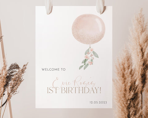 1st Birthday Welcome Sign, ONEderful 1st Birthday Welcome Sign, Baby First Birthday, 1st Birthday Sign, Onederful Birthday Welcome Sign Pink