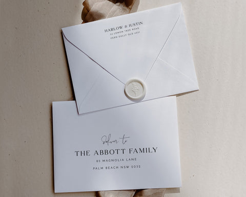 Envelope Addressing Template, Printable Envelope Template, Modern Wedding Envelope Addressing Editable, Minimalist Envelope Address, Harlow
