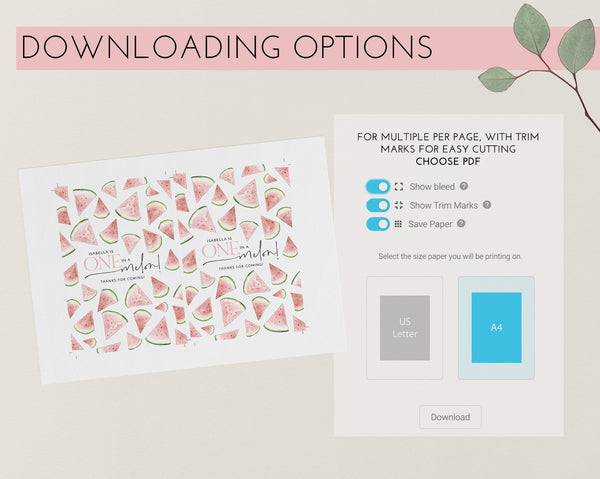 Watermelon Chocolate Bar Wrapper Template, Printable Candy Bar Wrapper, 1st Birthday Candy Bar Wrapper, One in a Melon Birthday Favors