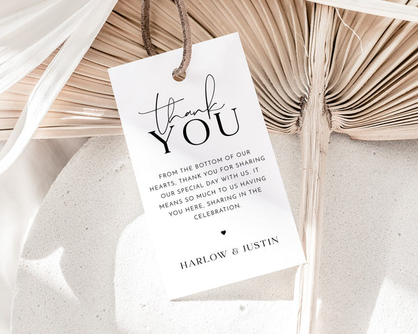 Wedding Favor Tag Template, Minimalist Favour Tag, Printable Favor Tag, Instant Download Gift Tags, Modern Favor Tag, Bridal, Harlow