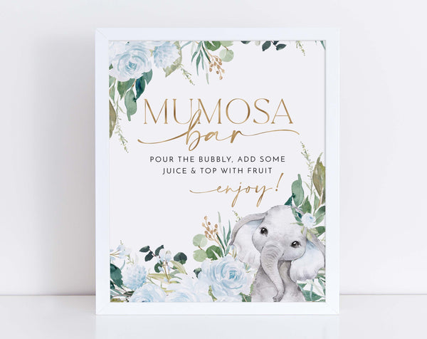 Mumosa Bar Sign, Momosa Bar Sign, Mimosa Bar Sign, Juice Labels, Mimosa Juice Tags, Boy Baby Shower Sign, Elephant Baby Shower Mom-osa Sign
