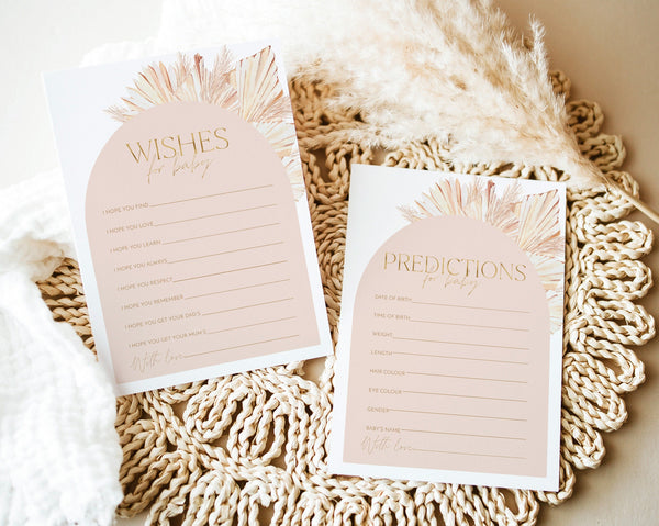 Pink Baby Shower Advice, Boho Baby Shower Games, Baby Shower Predictions, Baby Shower Wishes, Advice Card, Editable Games, Boho Baby Games