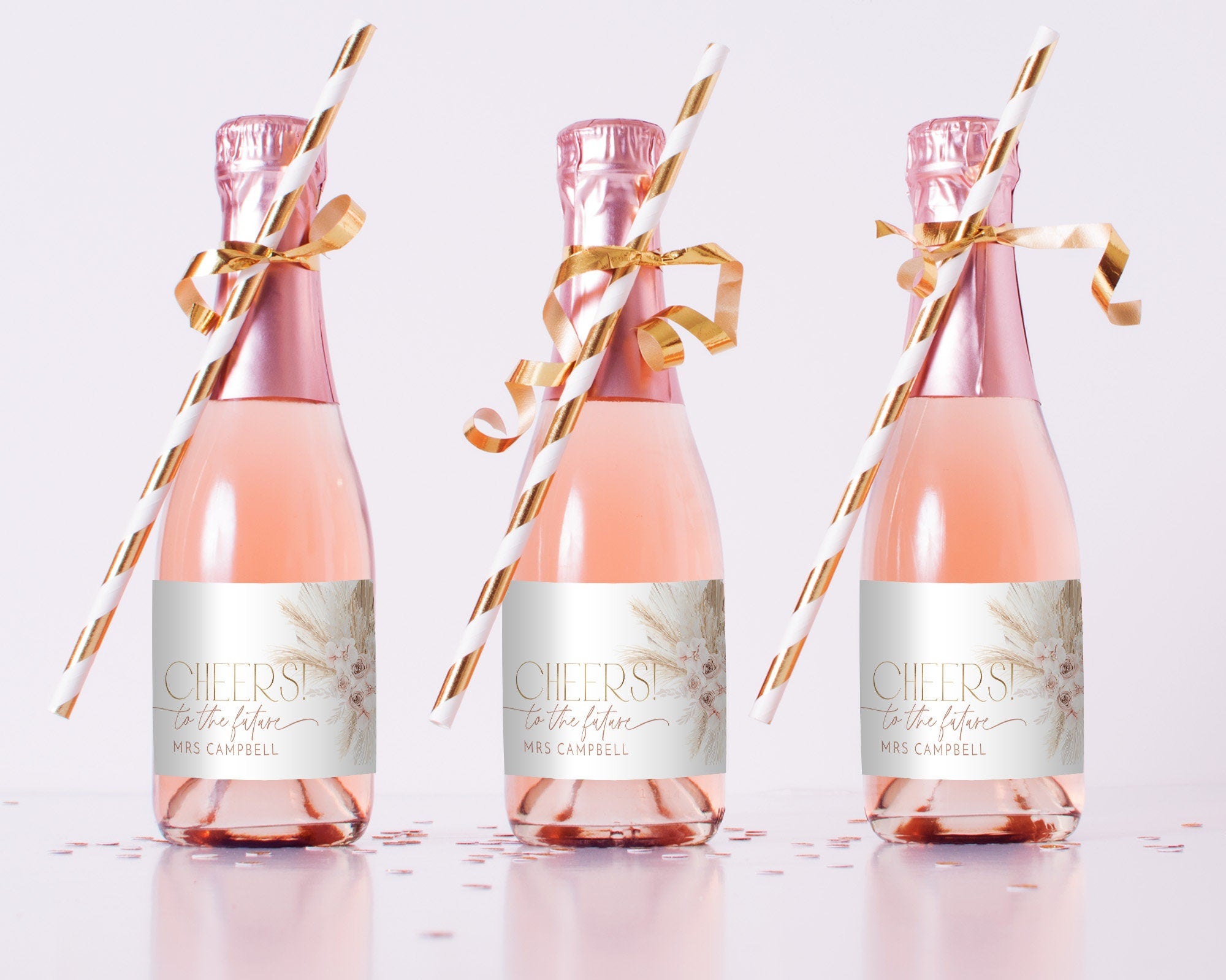 Pink Boho Champagne Labels, Bridal Shower Wine Labels, Printable Wine Labels, Champagne Stickers, Boho Champagne Bottle Labels, Boho Floral
