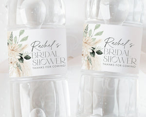 Boho Water Bottle Label, Bridal Shower Water Label, Printable Water Bottle Label, Boho Bridal Shower Water Label Stickers, Greenery Floral