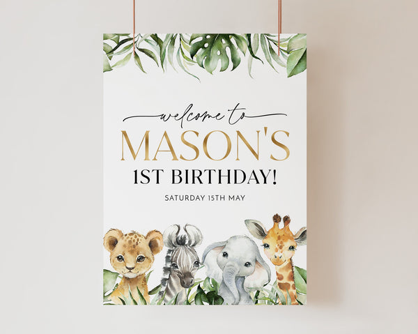 Wild One 1st Birthday Welcome Sign, Wild One Welcome Sign, Baby First Birthday, Safari 1st Birthday Sign, Animal 1st Birthday Welcome Sign
