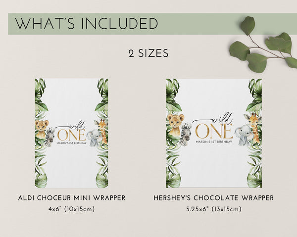 Wild One Chocolate Bar Wrapper Template, Printable Candy Bar Wrapper, 1st Birthday Chocolate Labels, Birthday Favors, Wild One Birthday