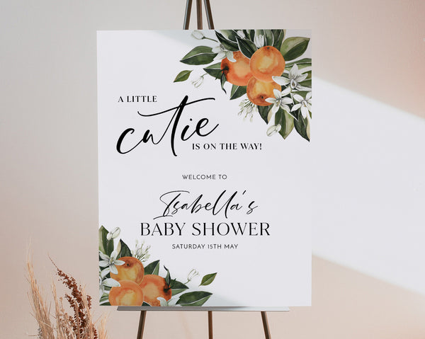 Little Cutie Welcome Sign Printable, Oranges Baby Shower Welcome Sign, Little Cutie Baby Shower, Oranges Baby Shower Welcome Sign, Citrus