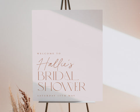 Neutral Bridal Shower Welcome Sign Printable, Boho Minimal Welcome Sign, Editable Welcome Sign Kitchen Tea, Beige Minimalist Bridal Shower