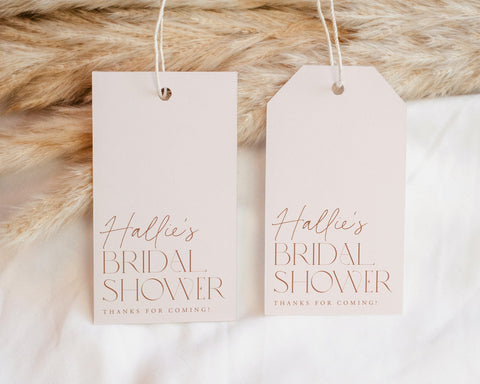 Neutral Bridal Shower Favor Tag, Thank You Tag, Minimalist Favour Tag, Gift Tag, Editable Bridal Tag, Printable Gift Tag, Beige Bridal Tags