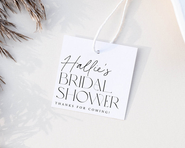 Minimal Bridal Shower Favour Tags, Editable Tags, Minimalist Favor Tags, Black Favour Tags, Thank You Tag, Bridal Gift Tags, Thank You Tag