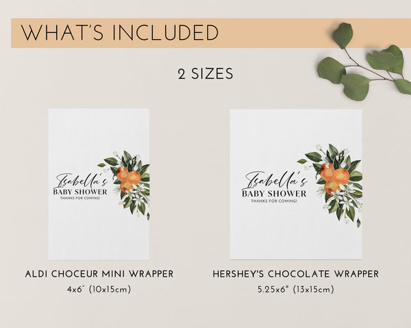 Little Cutie Chocolate Wrapper Printable, Oranges Candy Bar Wrapper Template, Chocolate Bar, Baby Shower Favors, Baby Shower Chocolate Label