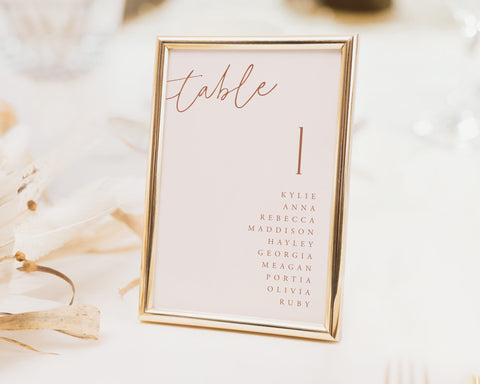 Neutral Table Numbers, Bridal Shower Table Numbers, Beige Minimalist Table Numbers, Table Number Template, Printable Table Numbers Beige