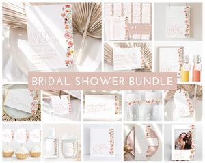 Floral Bridal Shower Invitation Bundle, Floral Bridal Shower Games Pack, Editable Games, Printable Wildflower Bridal Shower Bundle, Floral