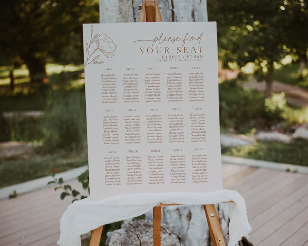 Wedding Seating Chart Template, Minimalist Wedding Seating Plan, Editable Seating Chart, Neutral Wedding Reception Seating Printable, Hadley
