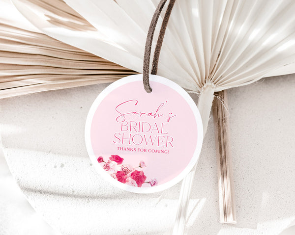 Pink Bridal Shower Favour Tags, Editable Tags, Favor Tags, Favour Tags, Thank You Tag, Gift Tag, Pink Floral Thank You Tags, Flower Tags