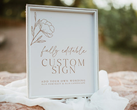 8x10 Minimalist Wedding Sign Template, Editable Wedding Sign, Printable Signs for Party, Boho Wedding Sign, Editable Wedding Signage, Hadley
