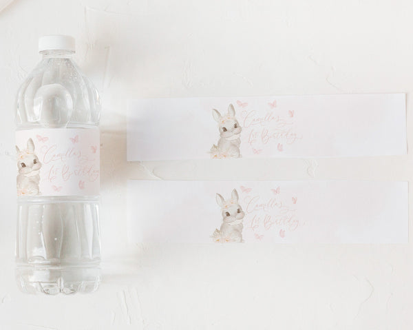 Some Bunny is One Water Bottle Labels, Boho Bunny Birthday Water Labels, Printable Water Bottle Label, Boho Some Bunny 1st Birthday Labels