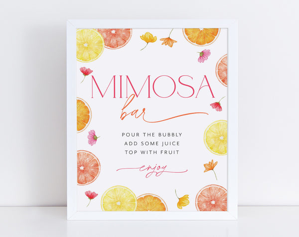 Citrus Mimosa Bar Sign, Main Squeeze Mimosa Sign, Bridal Shower Mimosa Bar Sign, Juice Labels, Mimosa and Juice Labels, Floral Mimosa Sign