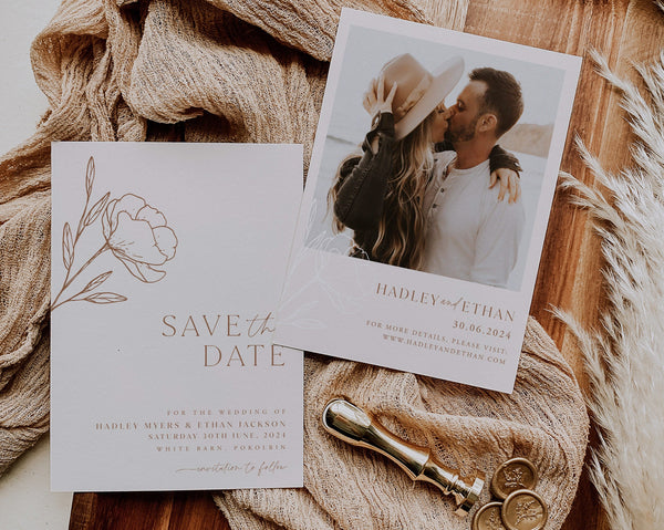 Minimalist Save the Date Template, Photo Save the Date, Botanical Save The Date, Editable Save Our Date, Neutral Save The Date Card, Hadley
